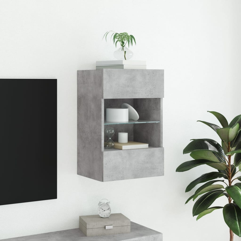 VidaXL Tv-wandmeubel met LED-verlichting 40x30x60,5 cm betongrijs