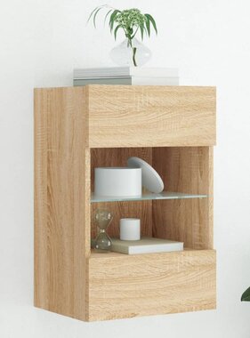 VidaXL Tv-wandmeubel met LED-verlichting 40x30x60,5 cm sonoma eiken