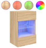 VidaXL Tv-wandmeubel met LED-verlichting 40x30x60,5 cm sonoma eiken