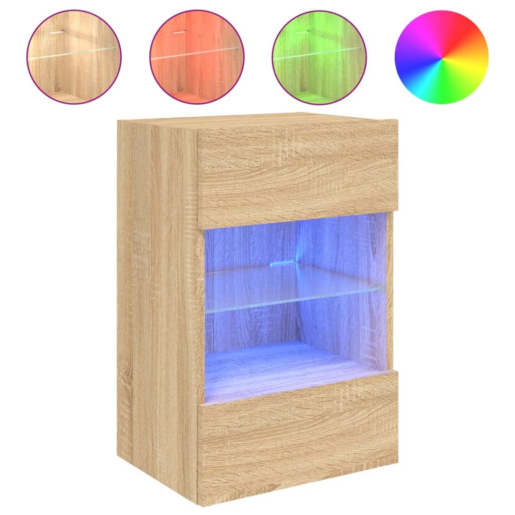 VidaXL Tv-wandmeubel met LED-verlichting 40x30x60,5 cm sonoma eiken