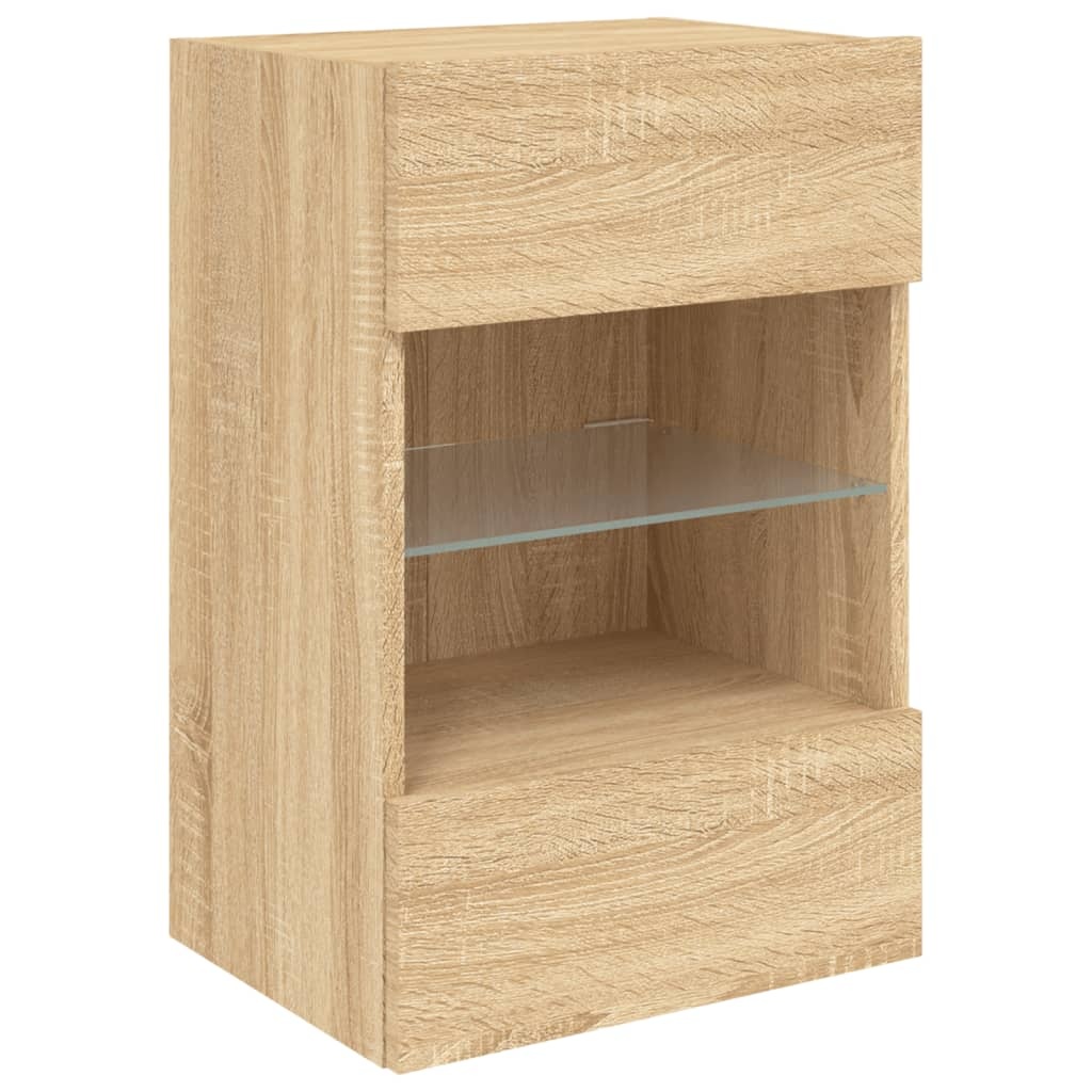 VidaXL Tv-wandmeubel met LED-verlichting 40x30x60,5 cm sonoma eiken