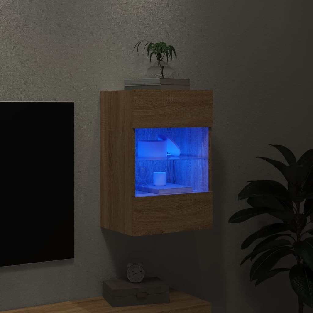 VidaXL Tv-wandmeubel met LED-verlichting 40x30x60,5 cm sonoma eiken