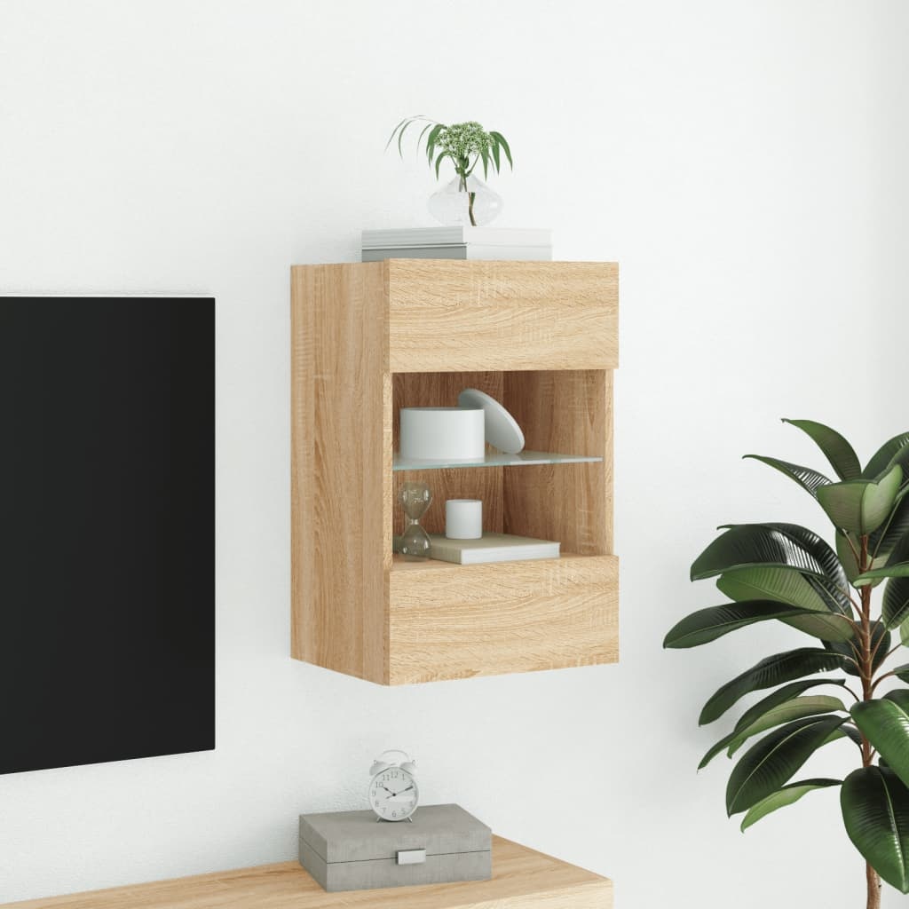 VidaXL Tv-wandmeubel met LED-verlichting 40x30x60,5 cm sonoma eiken