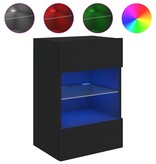 VidaXL Tv-wandmeubel met LED-verlichting 40x30x60,5 cm zwart