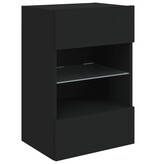 VidaXL Tv-wandmeubel met LED-verlichting 40x30x60,5 cm zwart