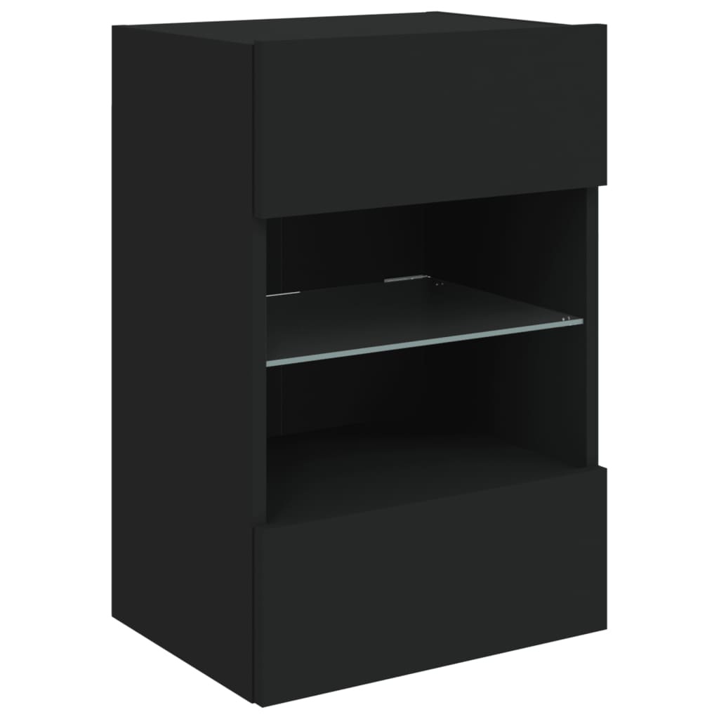 VidaXL Tv-wandmeubel met LED-verlichting 40x30x60,5 cm zwart