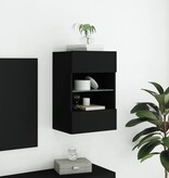 VidaXL Tv-wandmeubel met LED-verlichting 40x30x60,5 cm zwart