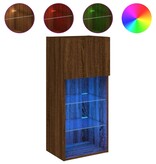 VidaXL Tv-meubel met LED-verlichting 40,5x30x90 cm bruineikenkleurig