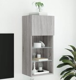 VidaXL Tv-meubel met LED-verlichting 40,5x30x90 cm grijs sonoma eiken