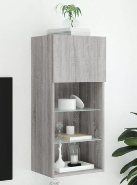 VidaXL Tv-meubel met LED-verlichting 40,5x30x90 cm grijs sonoma eiken