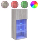 VidaXL Tv-meubel met LED-verlichting 40,5x30x90 cm grijs sonoma eiken