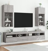VidaXL Tv-meubel met LED-verlichting 40,5x30x90 cm grijs sonoma eiken