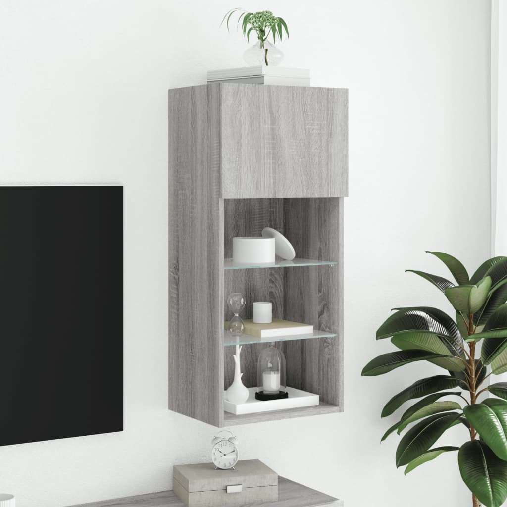 VidaXL Tv-meubel met LED-verlichting 40,5x30x90 cm grijs sonoma eiken
