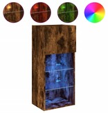 VidaXL Tv-meubel met LED-verlichting 40,5x30x90 cm gerookt eikenkleur