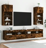 VidaXL Tv-meubel met LED-verlichting 40,5x30x90 cm gerookt eikenkleur
