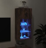 VidaXL Tv-meubel met LED-verlichting 40,5x30x90 cm gerookt eikenkleur