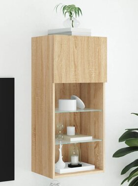 VidaXL Tv-meubel met LED-verlichting 40,5x30x90 cm sonoma eikenkleurig