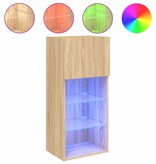 VidaXL Tv-meubel met LED-verlichting 40,5x30x90 cm sonoma eikenkleurig