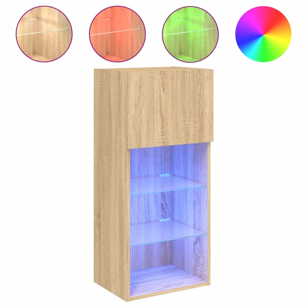 VidaXL Tv-meubel met LED-verlichting 40,5x30x90 cm sonoma eikenkleurig