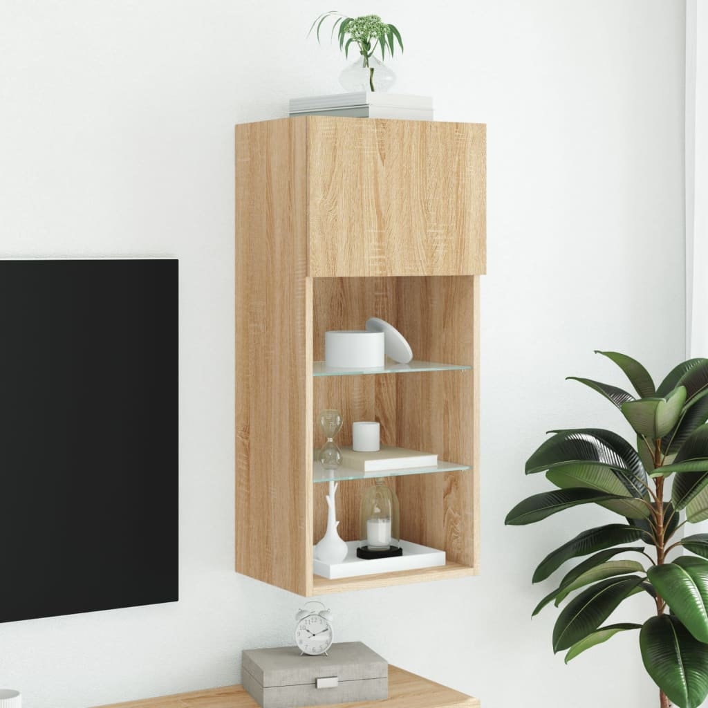 VidaXL Tv-meubel met LED-verlichting 40,5x30x90 cm sonoma eikenkleurig