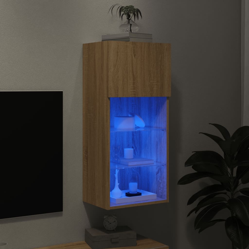 VidaXL Tv-meubel met LED-verlichting 40,5x30x90 cm sonoma eikenkleurig