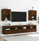 VidaXL Tv-meubels met LED-verlichting 2 st 40,5x30x60 cm bruineiken