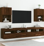 VidaXL Tv-meubels met LED-verlichting 2 st 40,5x30x60 cm bruineiken