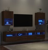 VidaXL Tv-meubels met LED-verlichting 2 st 40,5x30x60 cm bruineiken