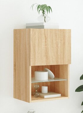 VidaXL Tv-meubel met LED-verlichting 40,5x30x60 cm sonoma eikenkleurig