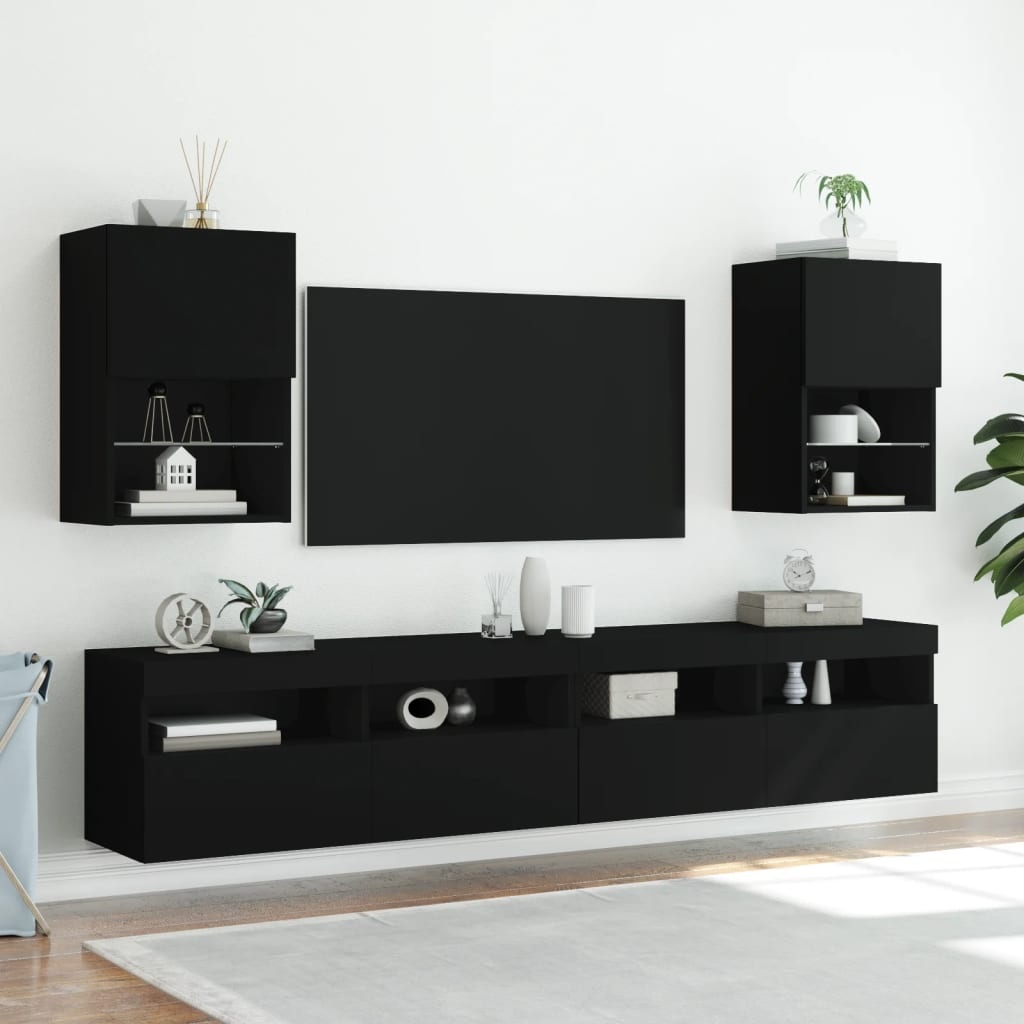 VidaXL Tv-meubel met LED-verlichting 40,5x30x60 cm zwart