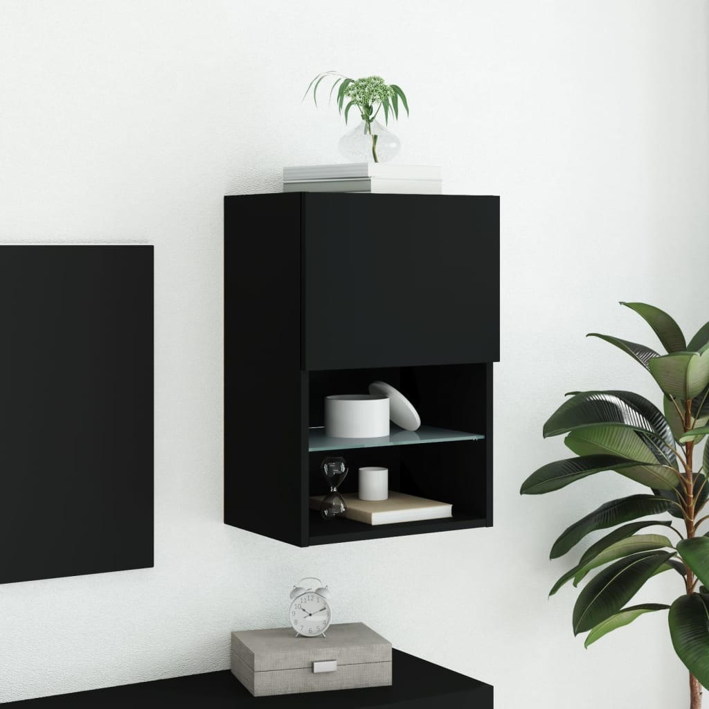 VidaXL Tv-meubel met LED-verlichting 40,5x30x60 cm zwart
