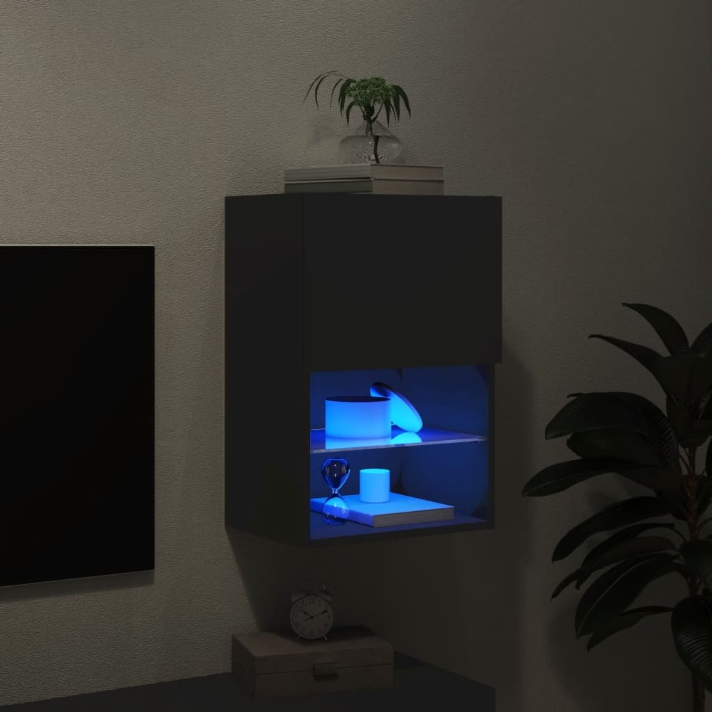 VidaXL Tv-meubel met LED-verlichting 40,5x30x60 cm zwart