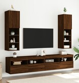 VidaXL Tv-meubels met LED-verlichting 2 st 30,5x30x102 cm bruineiken