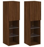 VidaXL Tv-meubels met LED-verlichting 2 st 30,5x30x102 cm bruineiken