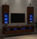 VidaXL Tv-meubels met LED-verlichting 2 st 30,5x30x102 cm bruineiken