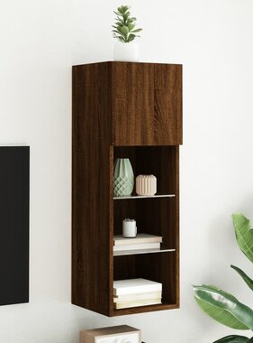 VidaXL Tv-meubel LED-verlichting 30,5x30x90 cm bruineikenkleurig