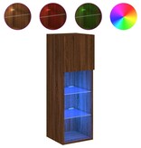 VidaXL Tv-meubel LED-verlichting 30,5x30x90 cm bruineikenkleurig