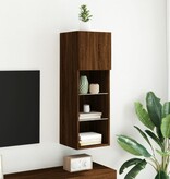 VidaXL Tv-meubel LED-verlichting 30,5x30x90 cm bruineikenkleurig