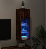 vidaXL Tv-meubel LED-verlichting 30,5x30x90 cm gerookt eikenkleurig