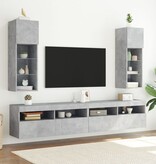 vidaXL Tv-meubel met LED-verlichting 2 st 30,5x30x90 cm betongrijs