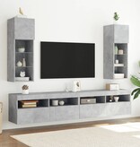 vidaXL Tv-meubel met LED-verlichting 30,5x30x90 cm betongrijs