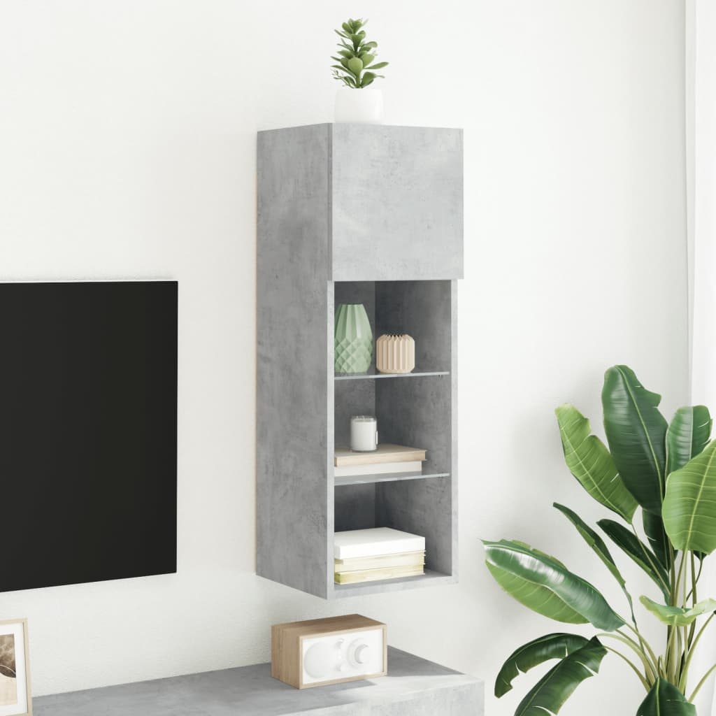 vidaXL Tv-meubel met LED-verlichting 30,5x30x90 cm betongrijs