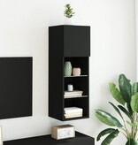 vidaXL Tv-meubel met LED-verlichting 30,5x30x90 cm zwart