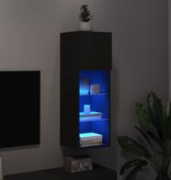 vidaXL Tv-meubel met LED-verlichting 30,5x30x90 cm zwart