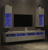 vidaXL Tv-meubels met LED-verlichting 2 st 30,5x30x90 cm wit