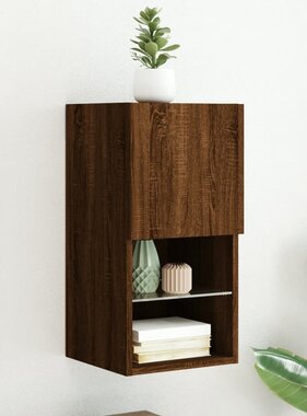 VidaXL Tv-meubel met LED-verlichting 30,5x30x60 cm bruineikenkleurig