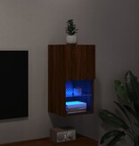 vidaXL Tv-meubel met LED-verlichting 30,5x30x60 cm bruineikenkleurig