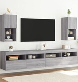 vidaXL Tv-meubelen 2 st met LED-verlichting 30,5x30x60 cm grijs sonoma