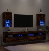 vidaXL Tv-meubelen 2 st LED-verlichting 30,5x30x60 cm gerookt eiken