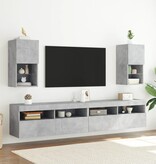 vidaXL Tv-meubelen 2 st met LED-verlichting 30,5x30x60 cm betongrijs